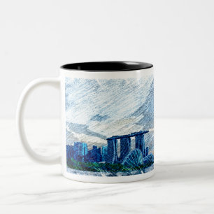 Singapur Views Color Zweifarbige Tasse