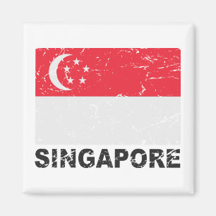 Singapur Vintage-Flagge Magnet