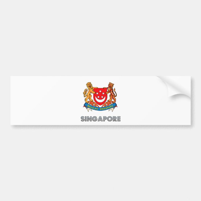 Singapur-Wappen Autoaufkleber (Vorne)