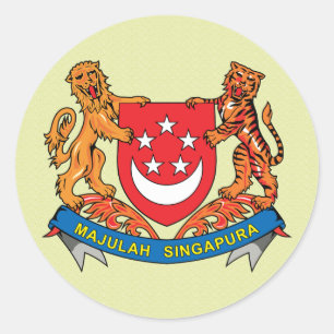 Singapur-Wappen Detail Runder Aufkleber