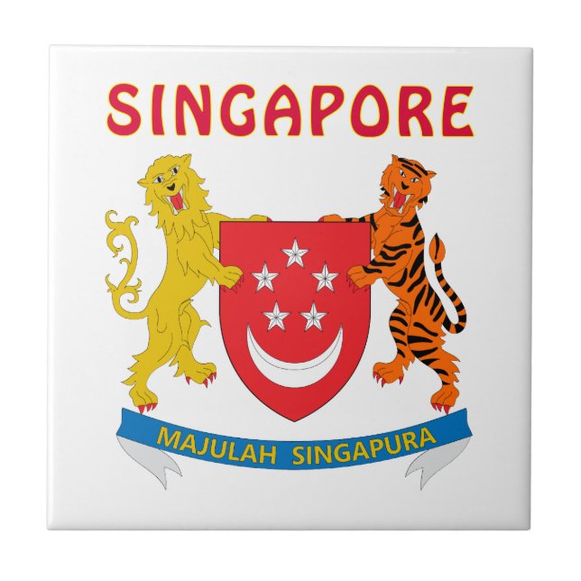 SINGAPUR-Wappen Fliese (Vorderseite)
