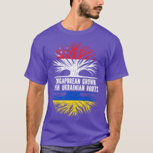 Singapur wird mit ukrainischer Roots-Fahne wachsen T-Shirt