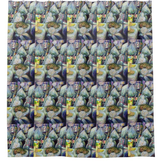 Singapurs sonnige Aromen Duschvorhang (Vorderseite)