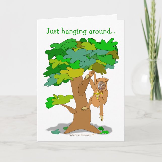 Singe amusant dans un arbre Modèle photo personnal (Devant)