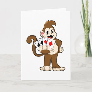 Singe au Poker avec cartes de Poker