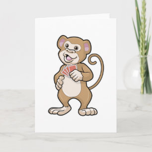 Singe au Poker avec cartes de Poker