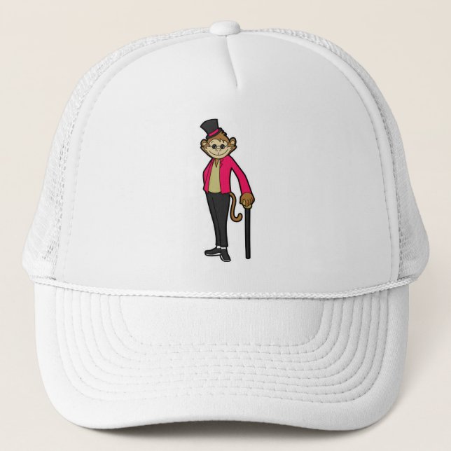 Singe comme Gentleman avec Casquette et bâton de m (Devant)