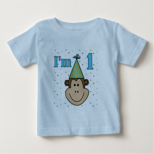 Singe dans T-shirts d'anniversaire de casquette de