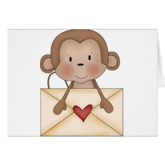 Singe de chaussette avec la lettre d'amour