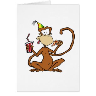 Singe drôle de pizza de bande dessinée