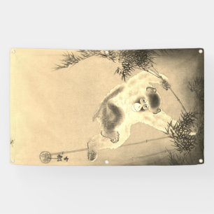 SINGE JAPONAIS À BAMBOO VINYL Bannière W/GROMMET