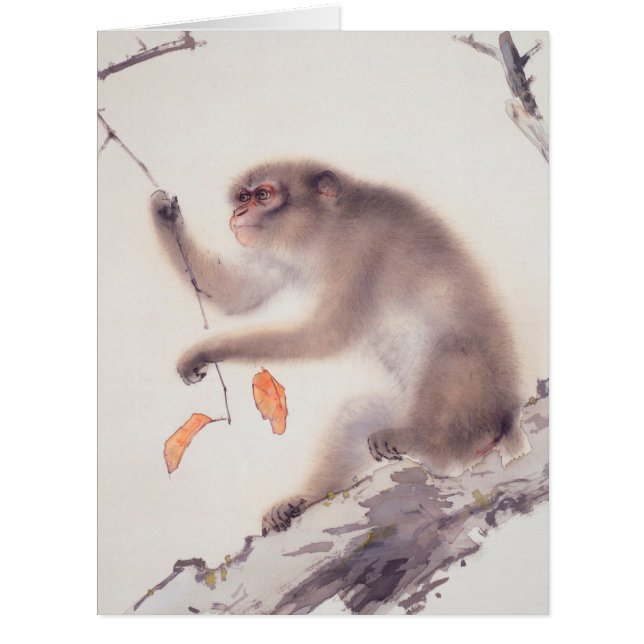 Singe Japonais Peinture Chinoise Zodiac Big Card (Devant)