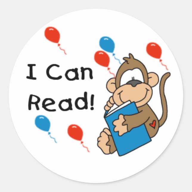 Singe Je Peux Lire Des Stickers (Devant)