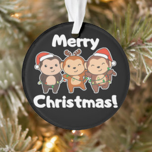 Singe Noël Animaux Singes Joyeux Noël O