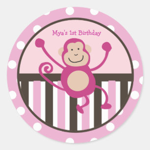 Singe rose Junkie Anniversaire Favoriser Stickers 