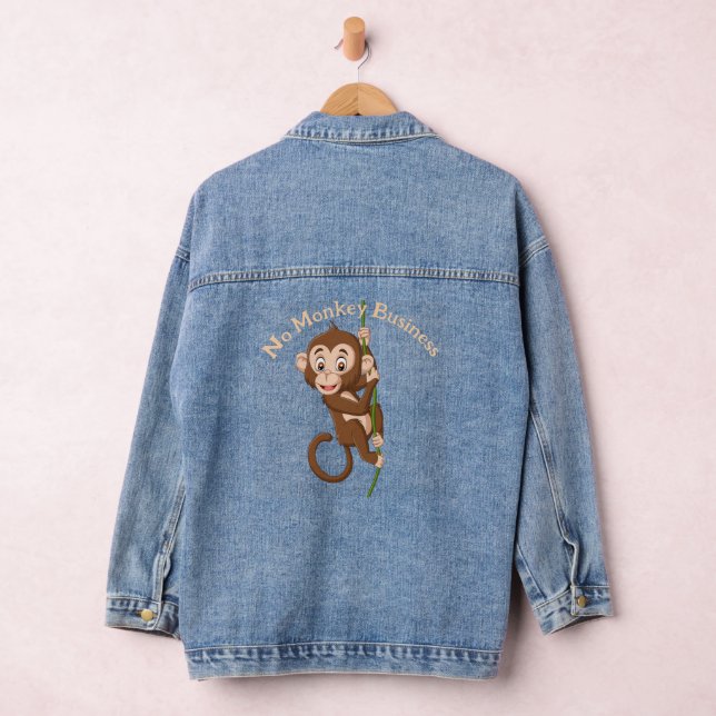 Singe Sur Vine Design Denim Veste (Hangar)