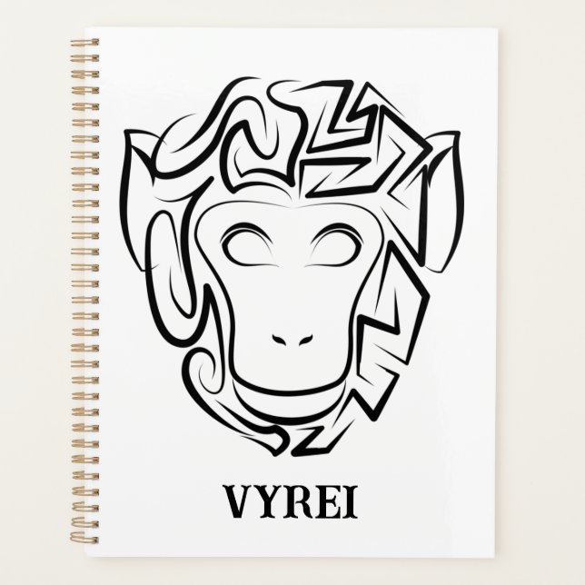 Singe tribal noir et blanc (Devant)