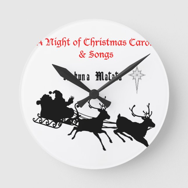 Singen am Weihnachtsfest - Carols & Festive Joy Runde Wanduhr (Vorderseite)