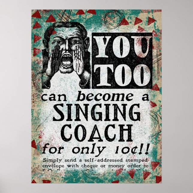 Singen Coach - Funny Vintag Retro Poster (Vorne)