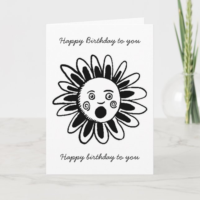 Singen der Blume - Happy Birthday Song Karte (Vorderseite)