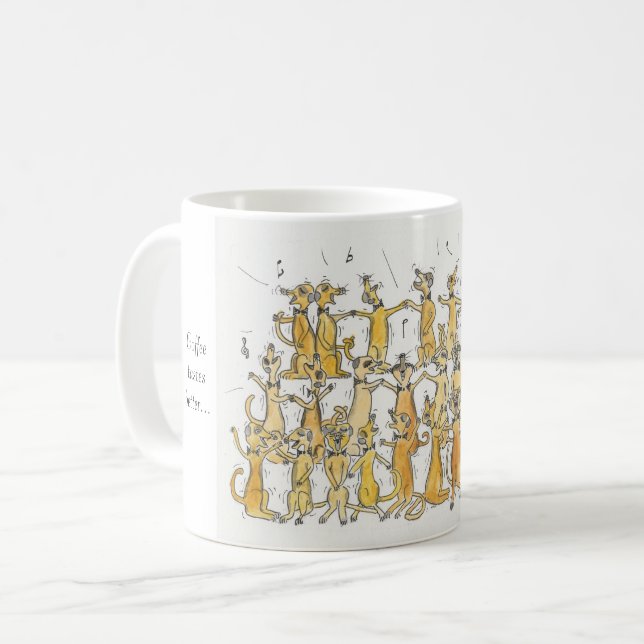 Singen der Meerkat-Tasse Kaffeetasse (Vorderseite Links)