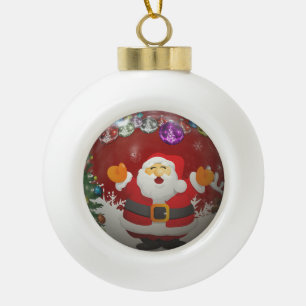 Singen des Weihnachtsmanns Keramik Kugel-Ornament