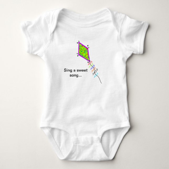 Singen eines süßen Song Musicals Notizen Kite Säug Baby Strampler (Vorderseite)