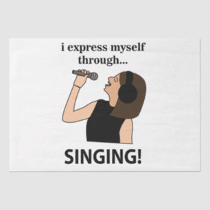 Singen Ich spreche mich durch singen aus Seidenpapier