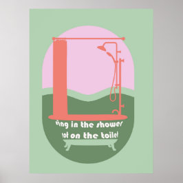 Singen im sonnigen Bad an der Wand Kunst