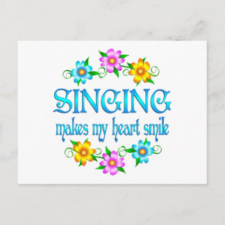 Singen Lächeln Postkarte