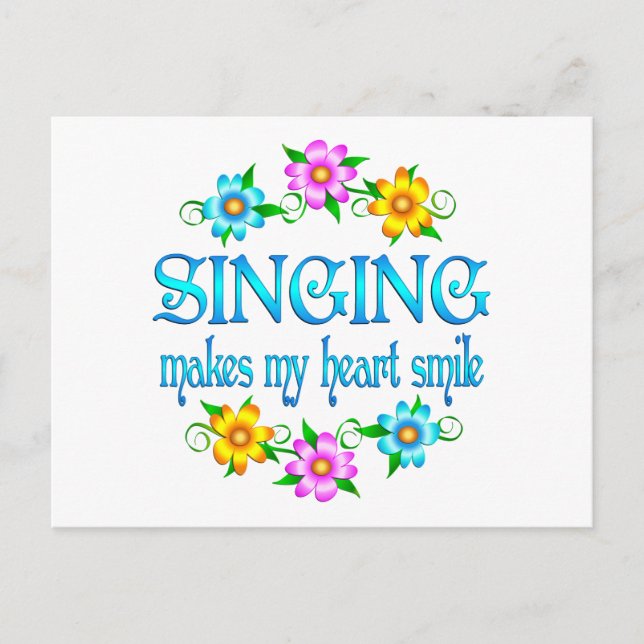 Singen Lächeln Postkarte (Vorderseite)