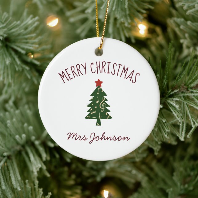 Singen Lehrer Weihnachten Geschenk maßgeschneidert Keramik Ornament (Baum)