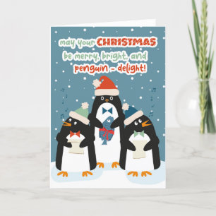 Singen Pinguine Weihnachts Grußkarten Dankeskarte