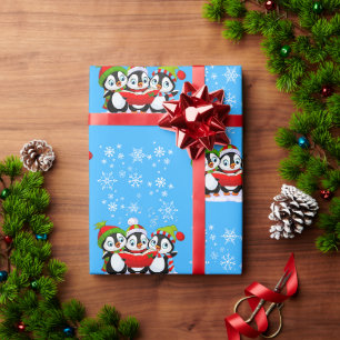 Singen Pinguine Weihnachtswrapping Paper Geschenkpapier
