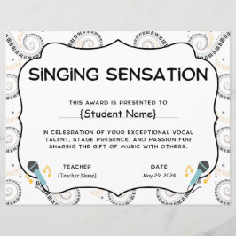 Singen Sensation Student Recognition Award