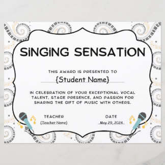 Singen Sensation Student Recognition Award