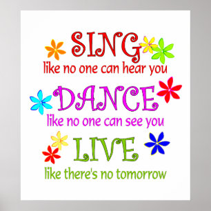 Singen Sie den Live Tanz Poster