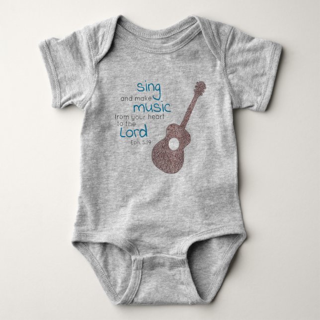 "Singen und Musik machen.." Gitarre  Baby Strampler (Vorderseite)