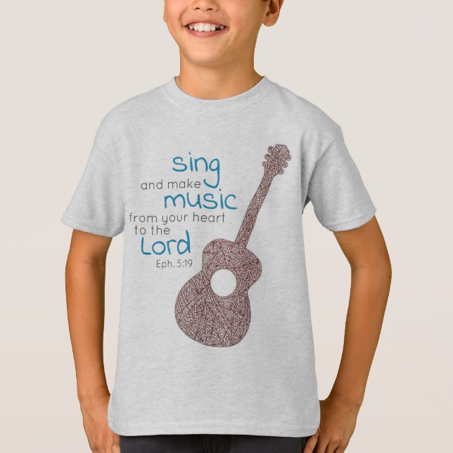 "Singen und Musik machen.." Gitarre  T-Shirt (Vorderseite)