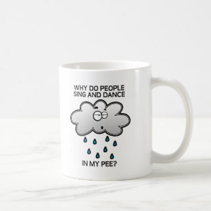 Singen und Tanzen im lustigen Pee-Mug Kaffeetasse
