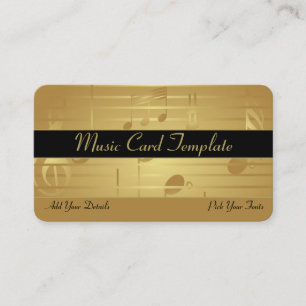 Singen von Gold Musiknotens Business Cards Visitenkarte
