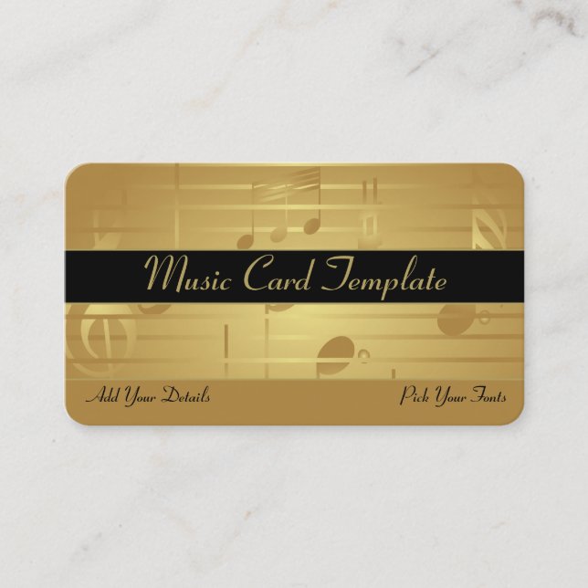 Singen von Gold Musiknotens Business Cards Visitenkarte (Vorderseite)