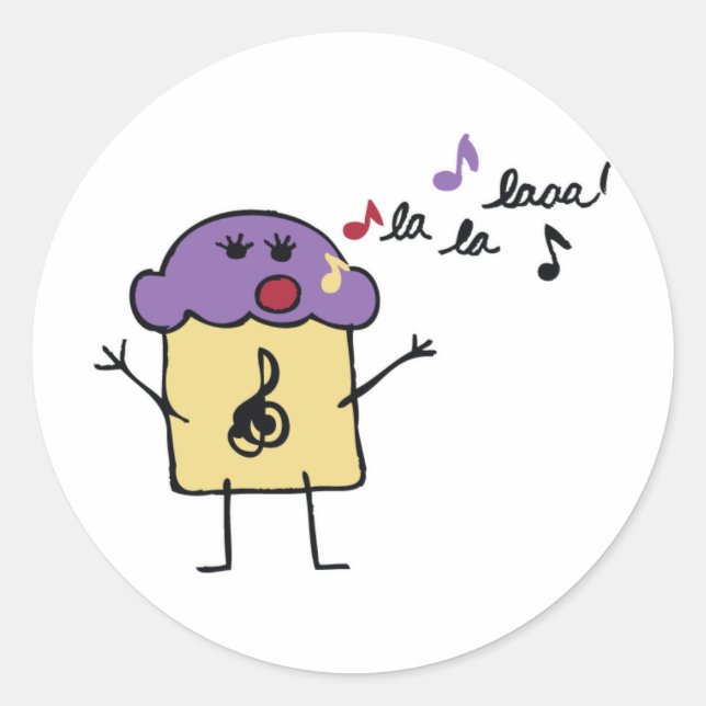 Singen von Muffin - Aufkleber (Vorderseite)