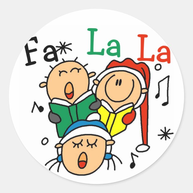 Singen Weihnachtslieder Tshirts und Geschenke Runder Aufkleber (Vorderseite)