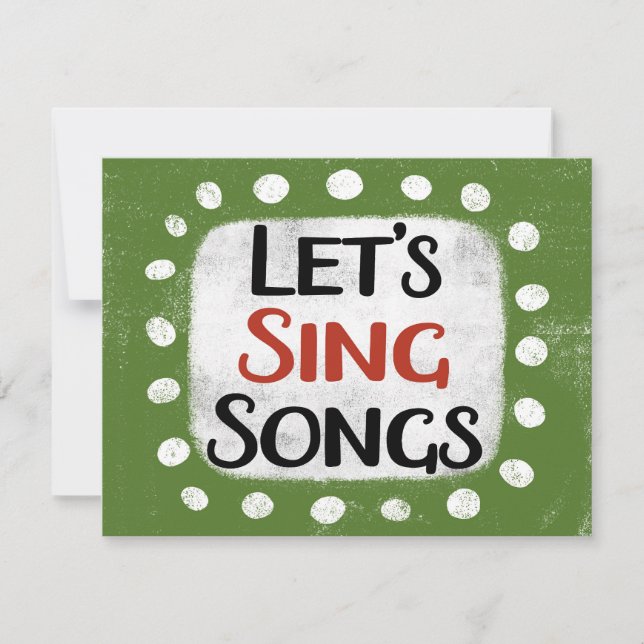Singen wir Songs Grußkarte Karte (Vorderseite)