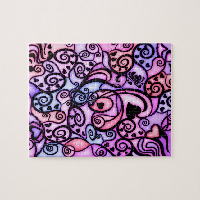 Singende Herz-Schläge, Buntglasart (Horizontal)