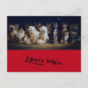 Singende Katzen Weihnachtslieder, Louis Wain Postkarte