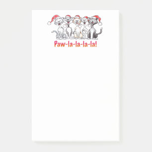 Singende Weihnachtskatzen mit Santa-Hüten Post-it Klebezettel