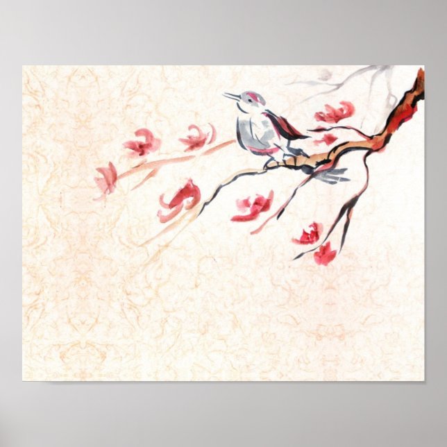 Singender Vogel Hintergrund Poster (Vorne)