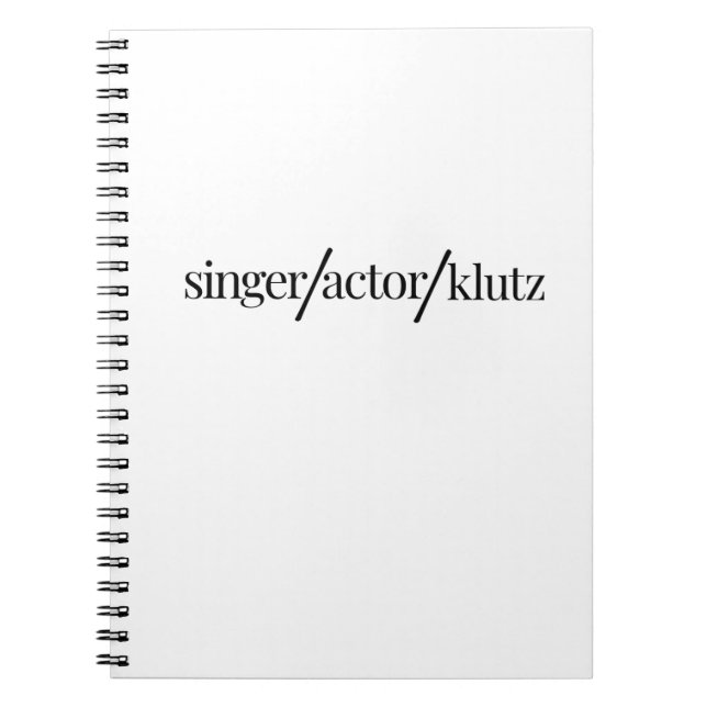 Singer Actor Klutz Notizblock (Vorderseite)
